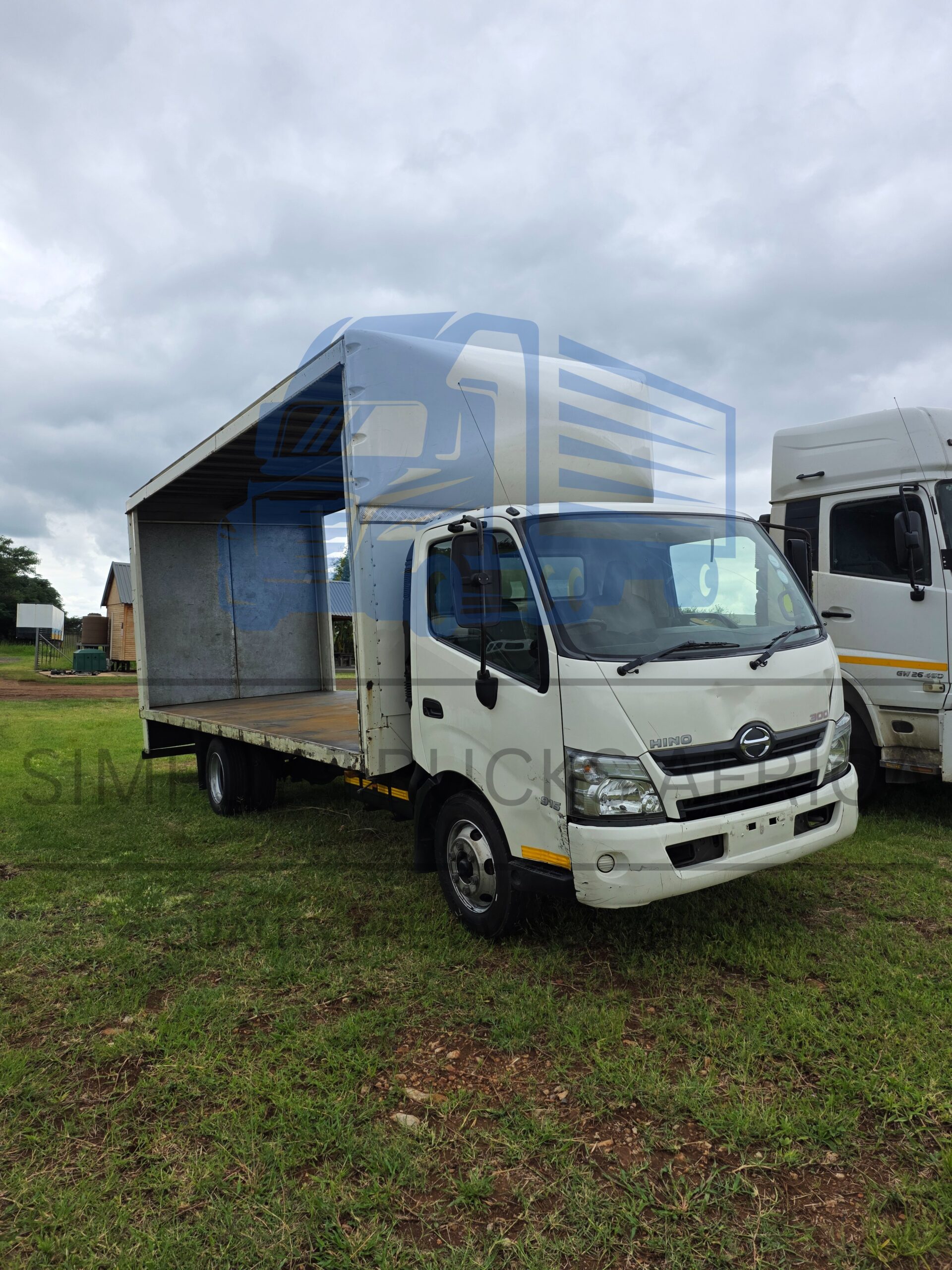 2017 Hino 300 915 Tautliner Body - front view